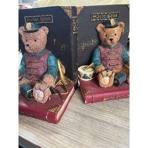 Vintage Teddy Bear Music Book Bookends Nursery‎ Kids Décor